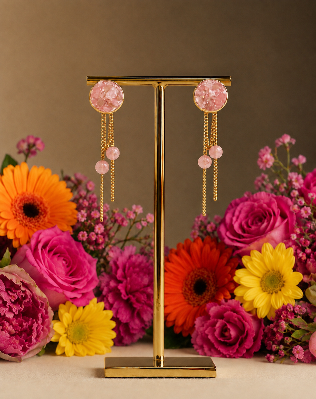Boucles d’oreilles personnalisables en pierres naturelles - Modèle ALICE