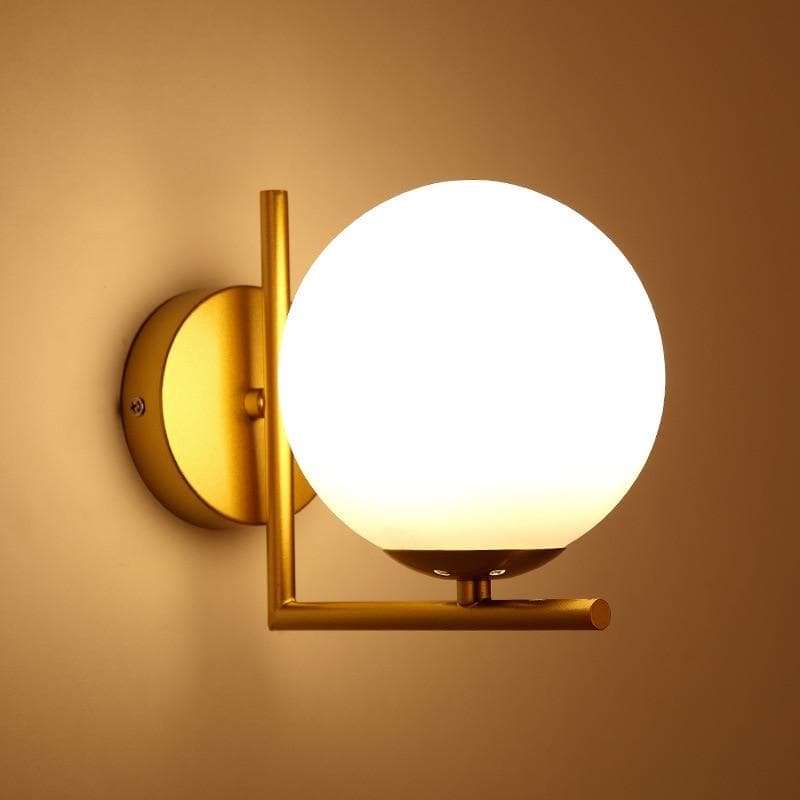 Applique Murale – Globe Verre Soufflé – Noir ou Laiton – Design Minimaliste