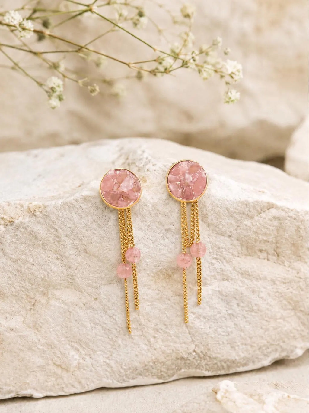 Boucles d’oreilles personnalisables en pierres naturelles - Modèle ALICE