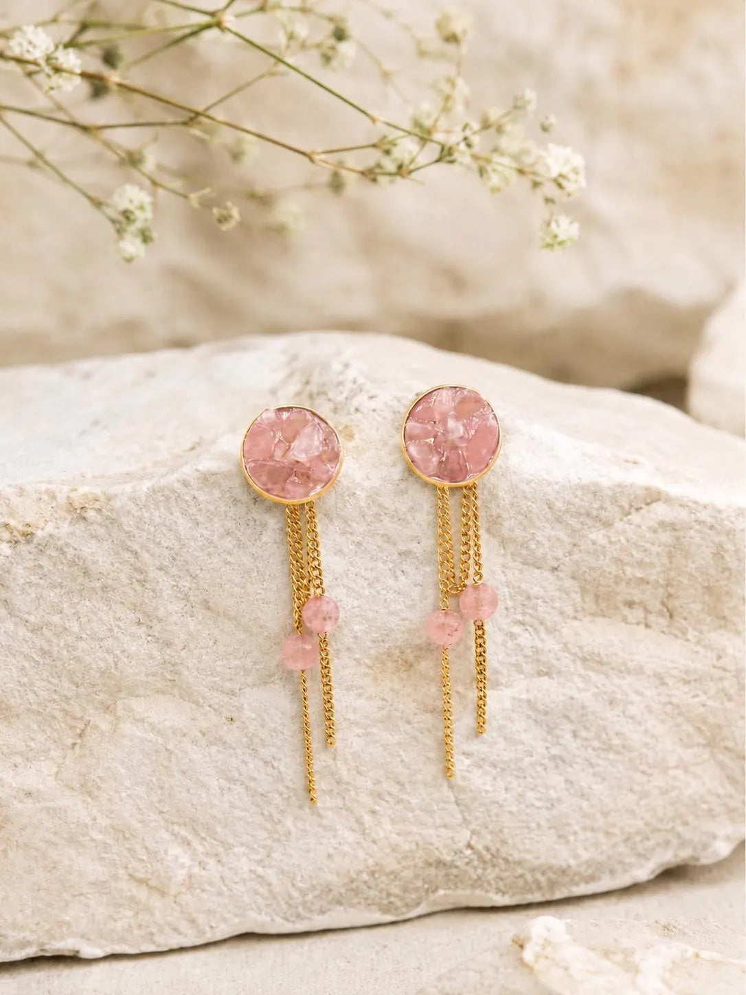 Boucles d’oreilles personnalisables en pierres naturelles - Modèle ALICE
