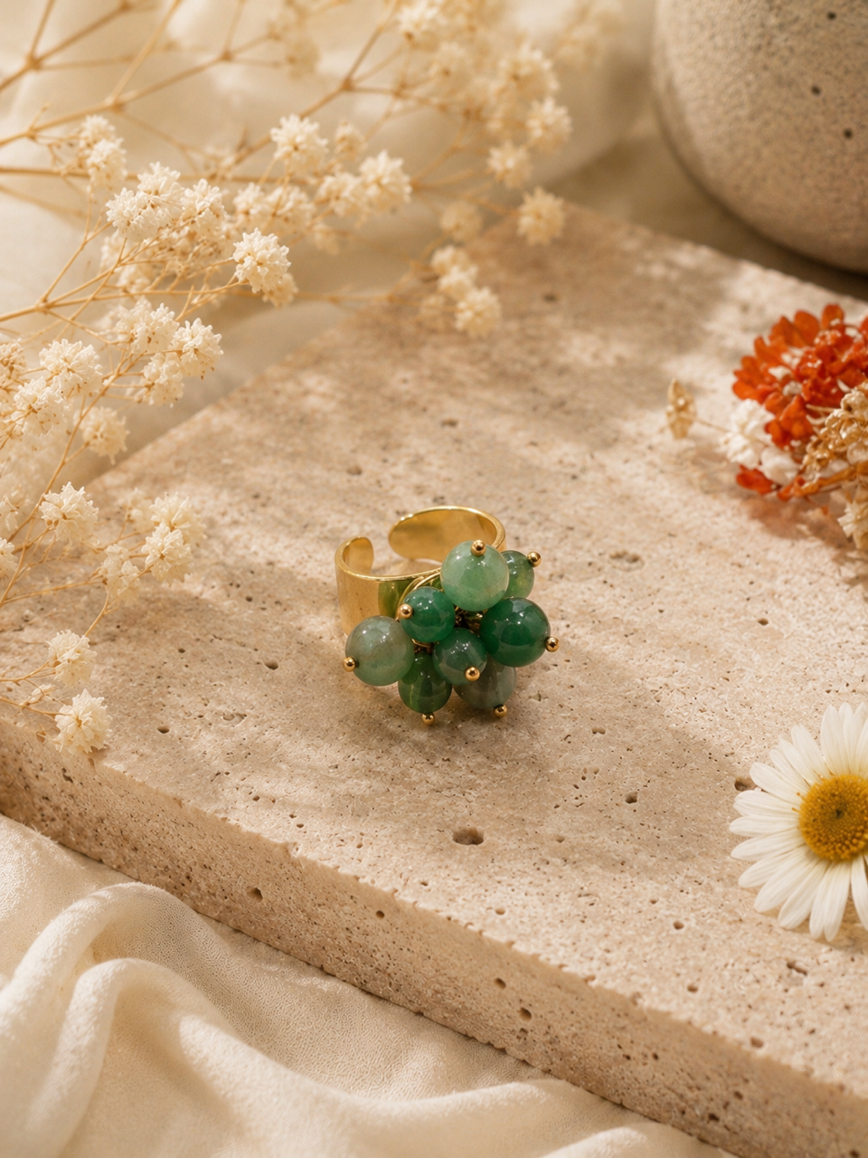 Bague personnalisable en pierres naturelles - Modèle LA JEANINE