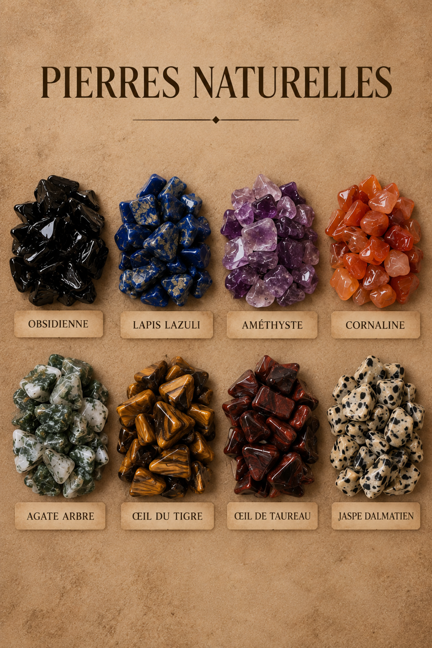 Bracelet homme Pierres naturelles –  Modèle Manoé