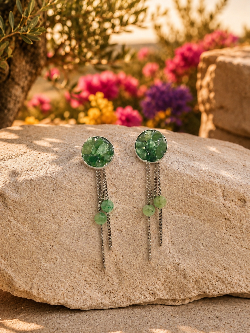 Boucles d’oreilles personnalisables en pierres naturelles - Modèle ALICE