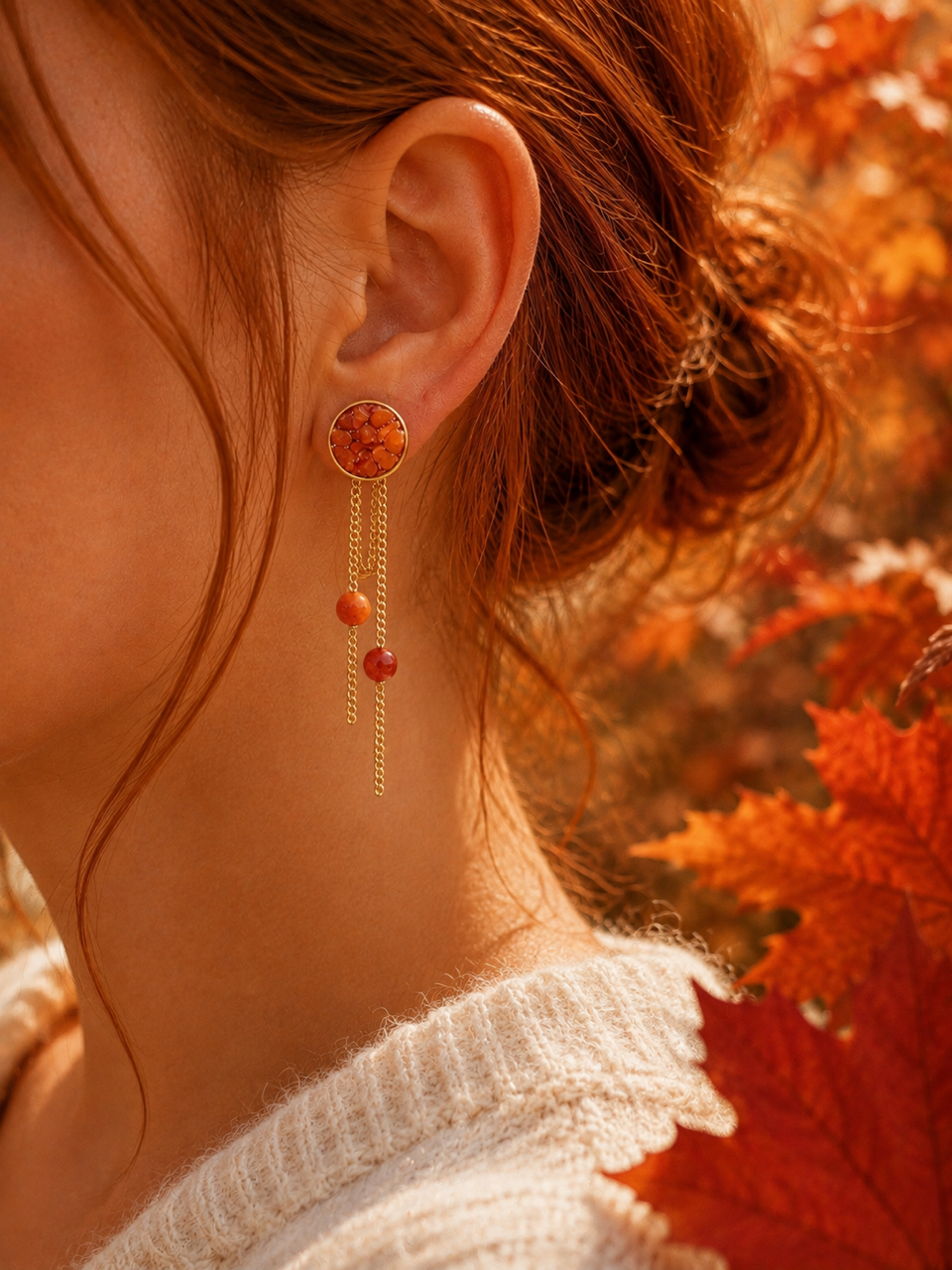 Boucles d’oreilles personnalisables en pierres naturelles - Modèle ALICE