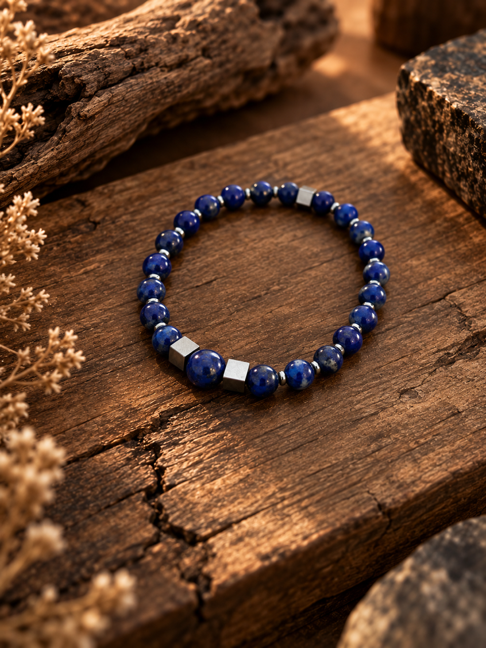 Bracelet homme Pierres naturelles –  Modèle Manoé