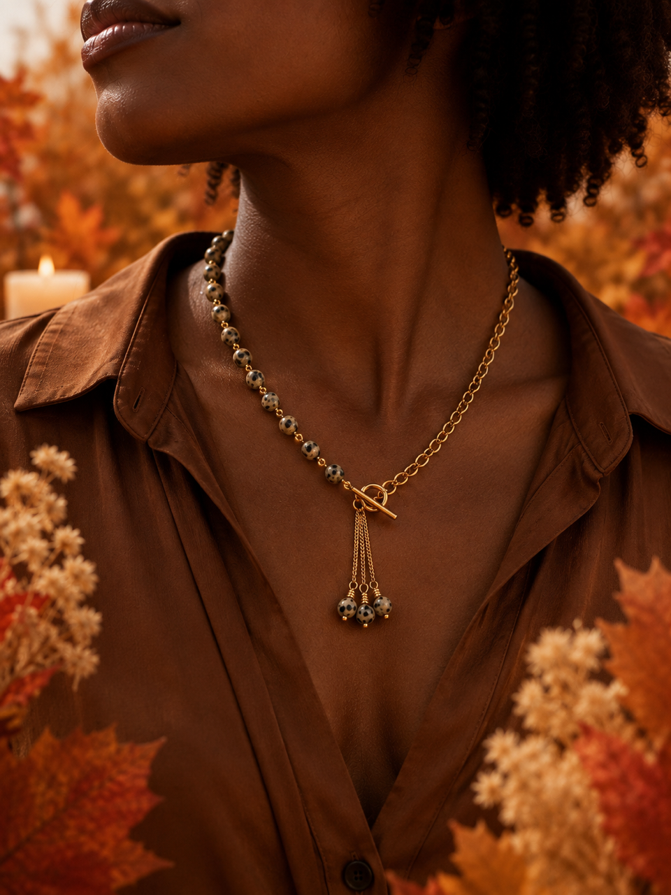 Collier personnalisable en pierres naturelles et interchangeable - Modèle BELLA