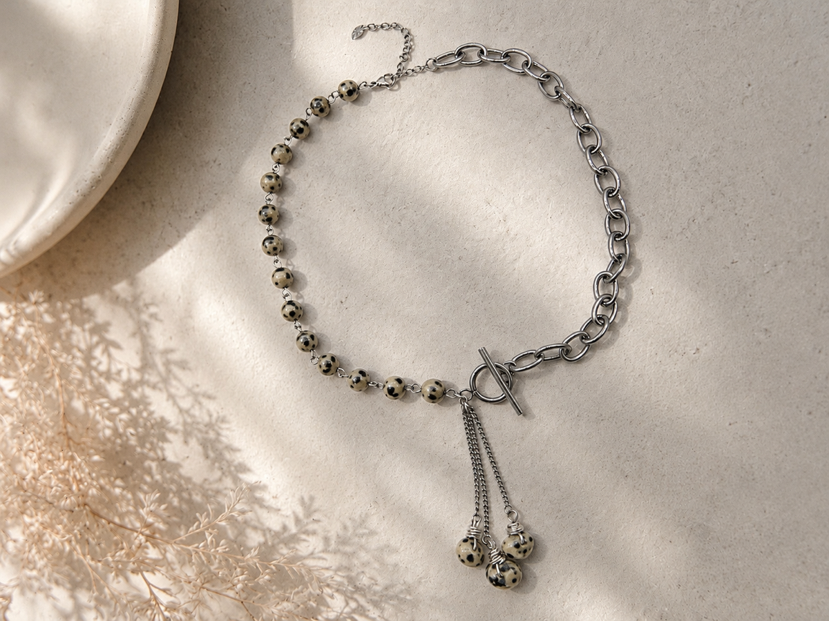 Collier personnalisable en pierres naturelles et interchangeable - Modèle BELLA