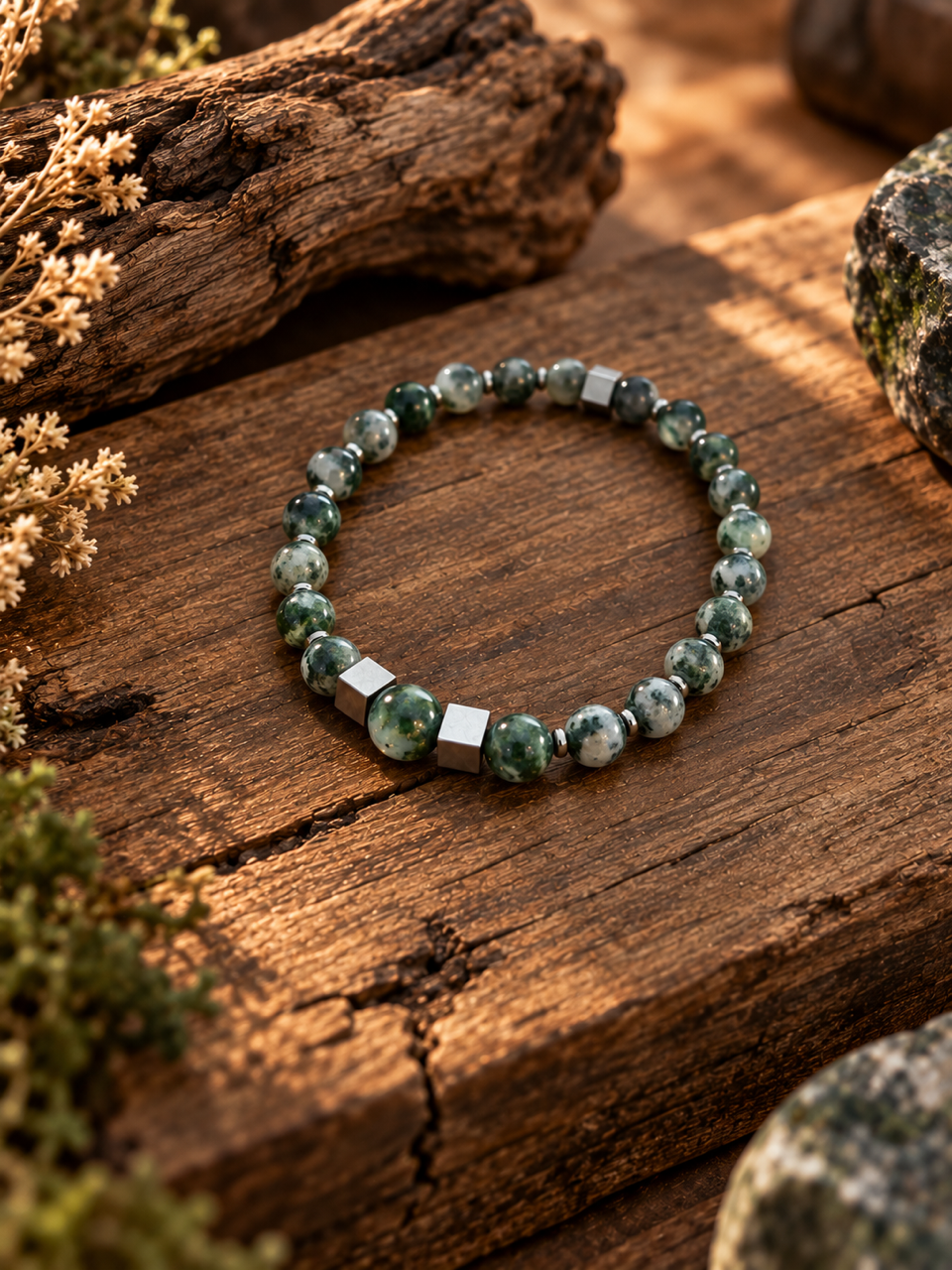 Bracelet homme Pierres naturelles –  Modèle Manoé